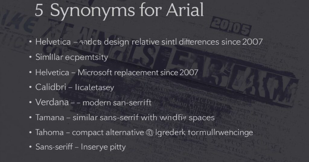5 Synonyms for Arial