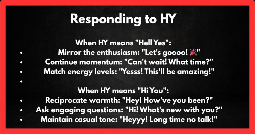 Responding to HY
