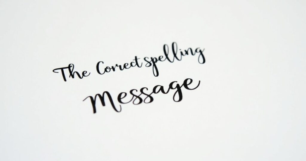 The Correct Spelling: Message