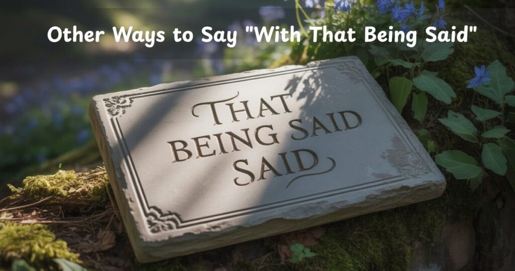 20 Other Ways to Say “With That Being Said” (With Examples)