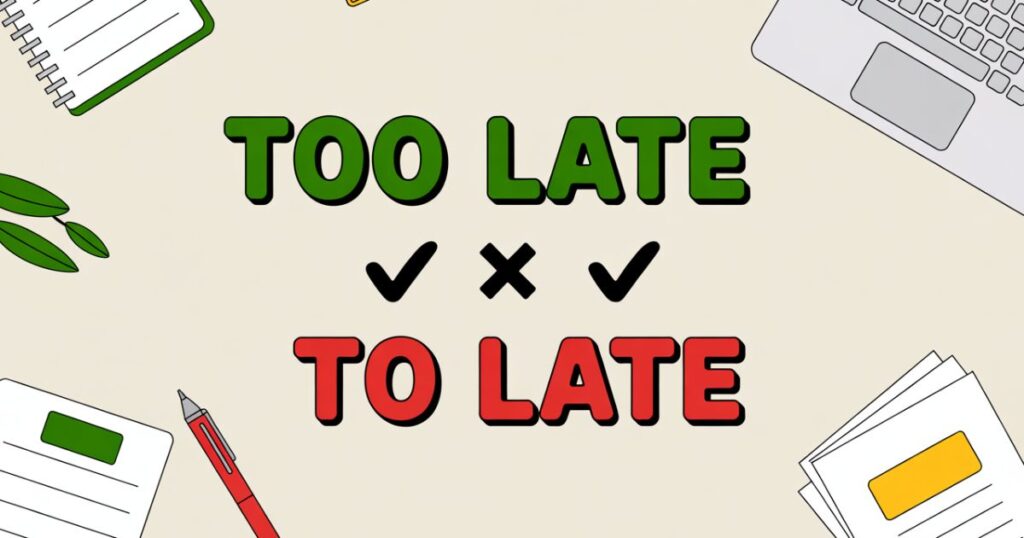 Too Late or To Late? Grammar Explained With Examples (and Why It Matters)